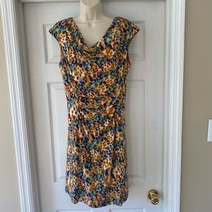 Ellen Tracy cowl neck/fall colors/animal print sz 10. EUC. Smoke/pet free home.